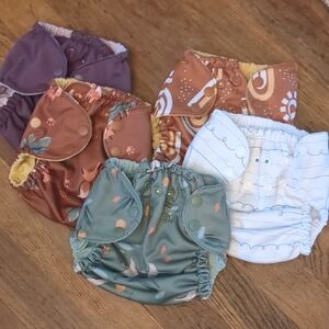 Purple and Brown Soft Fabric Diaper Covers